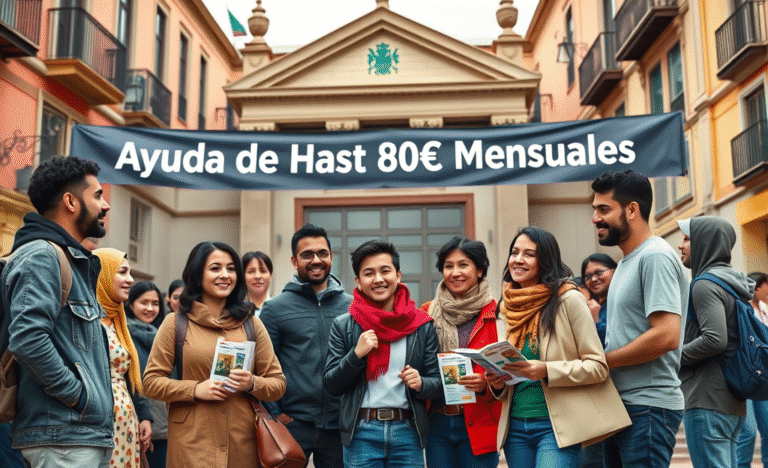 Imagen sobre la ayuda mensual hasta 480€ para inmigrantes en España.